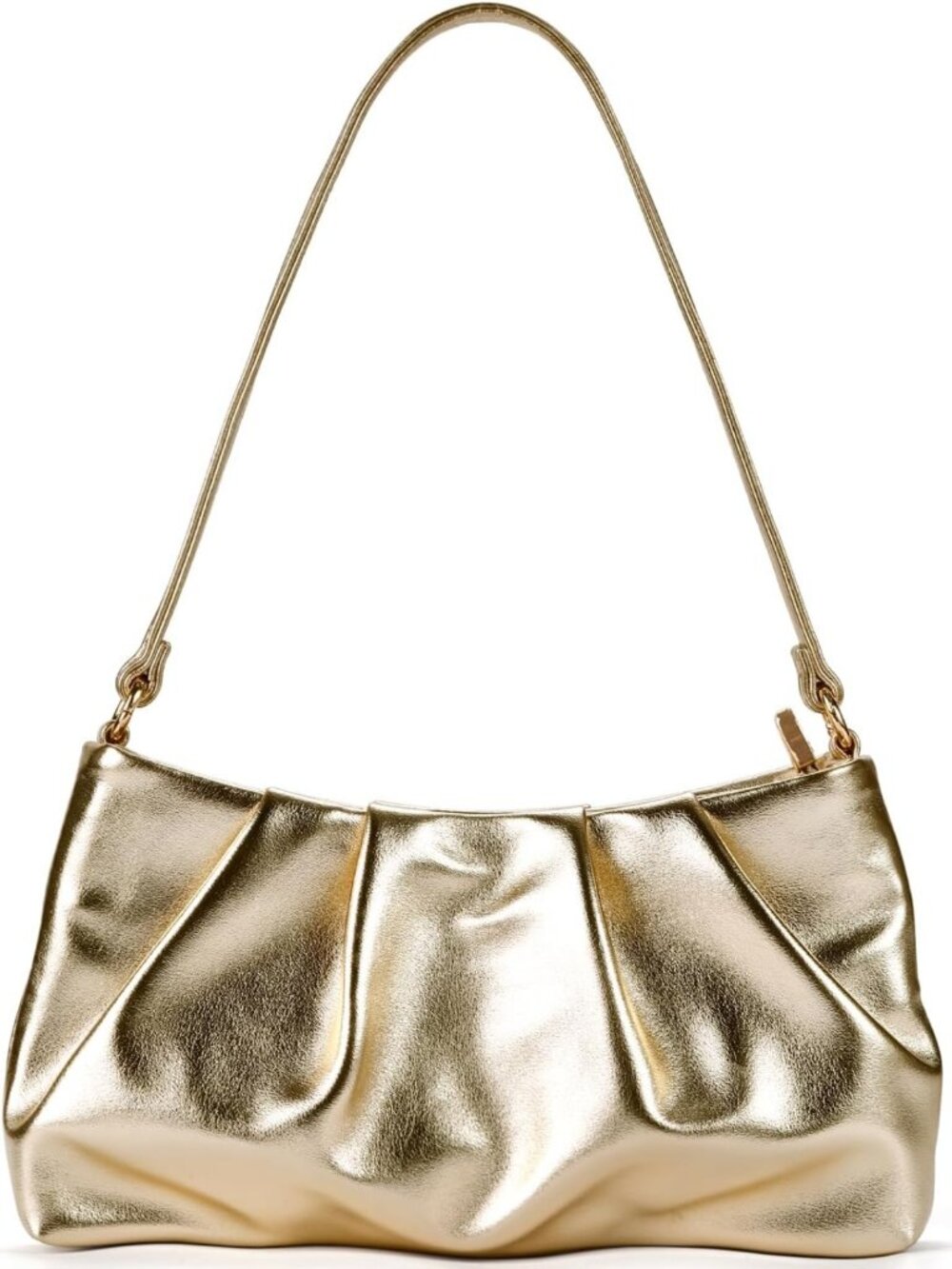 Chic Women's Pleated Evening Clutch Purse, Detachable Chain & Shoulder Strap